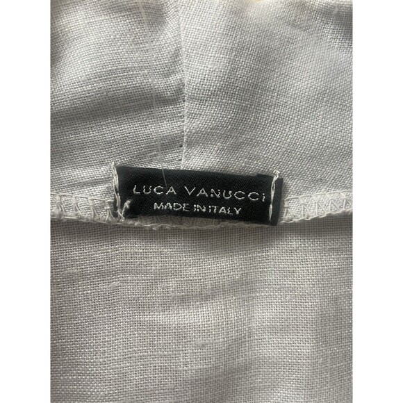 NEW LUCA VANUCCI Italy Linen Jacket Women’s Sz Med Gray Open Front Long Sleeve - Picture 5 of 6